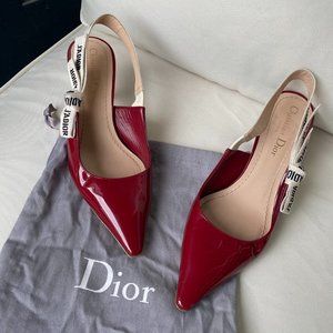 Authentic Dior J'adior slingbacks 36.5 red patent